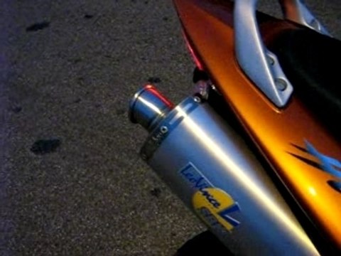 Son pot Léovince SBK sur mon 600 hornet