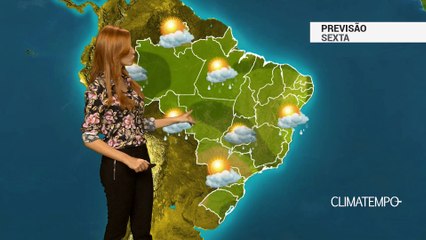 Previsão Brasil - Chuva forte entre o RJ e MT