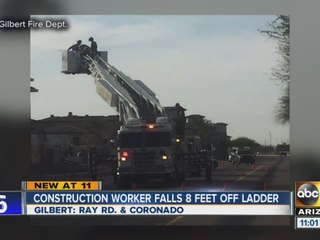 Construction worker falls off latter in Gilbert