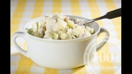 Салат Оливье с солеными огурцами