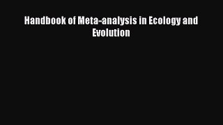 Download Handbook of Meta-analysis in Ecology and Evolution Ebook Free