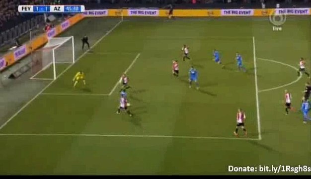 Markus Henriksen Goal - Feyenoord 1 - 1 AZ Alkmaar - 03-03-2016
