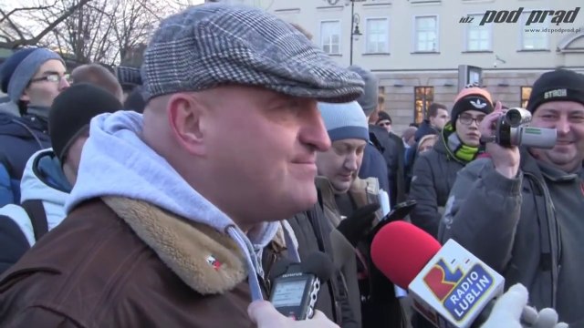 Marian Kowalski vs manifestacja KOD (09.01.2016)