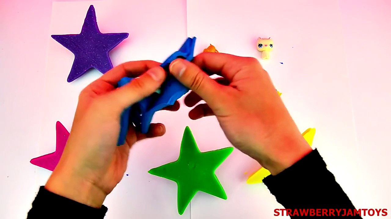 LPS Play Doh Shopkins Cars 2 Frozen Adventure Time Spongebob Surprise Eggs by StrawberryJa