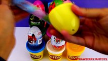 Spider-man Play-Doh Shopkins Toy Story Adventure Time Trash Pack Surprise Eggs StrawberryJ