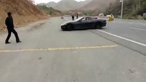 Maserati Granturismo doing donuts for iran police