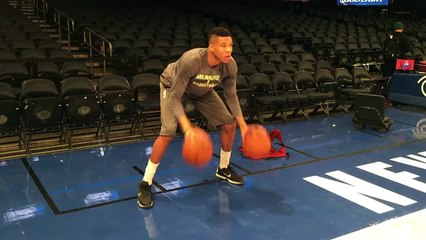 Giannis Antetokounmpo gets locked in.