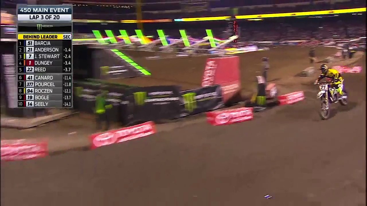 Ryan Dungey Takes Out James Stewart - 2016 Monster Energy Supercross