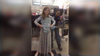 10 Year Old Girl Aggressively Patted Down by TSA.  Does this look right to You?