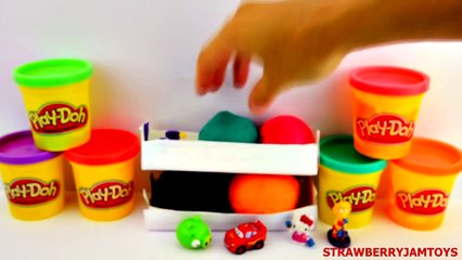 Shopkins Play Doh Spiderman Lightning McQueen Cars 2 LPS Princess Surprise Eggs Strawberry