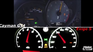0-200 km/h : Porsche Cayman GT4 VS Lotus Exige S (Motorsport)