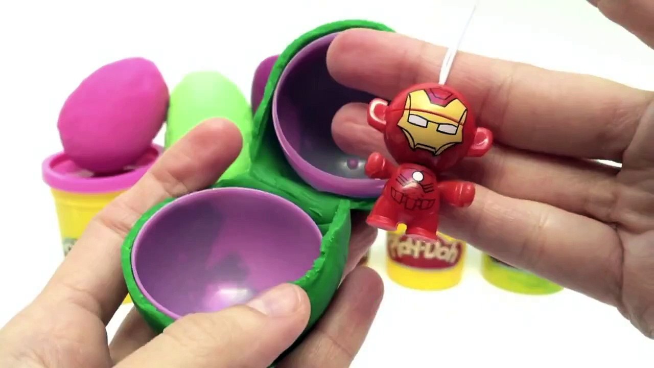 PlayDoh Surprise Egg Playdough Surprise Eggs Mickey Mouse Marvel Heroes SpongeBob Toys