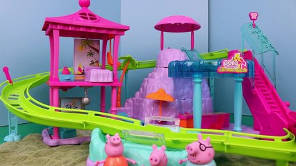 Peppa Pig Roller Coaster Polly Pocket Resort Theme Park DisneyCarToys George Pig Car Crash