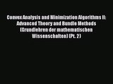PDF Download Convex Analysis and Minimization Algorithms II: Advanced Theory and Bundle Methods