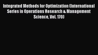 PDF Download Integrated Methods for Optimization (International Series in Operations Research