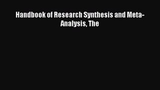 PDF Download Handbook of Research Synthesis and Meta-Analysis The Download Online