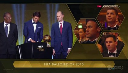 Messi, Ronaldo, Neymar Reaction at Announcement of Ballon D'Or