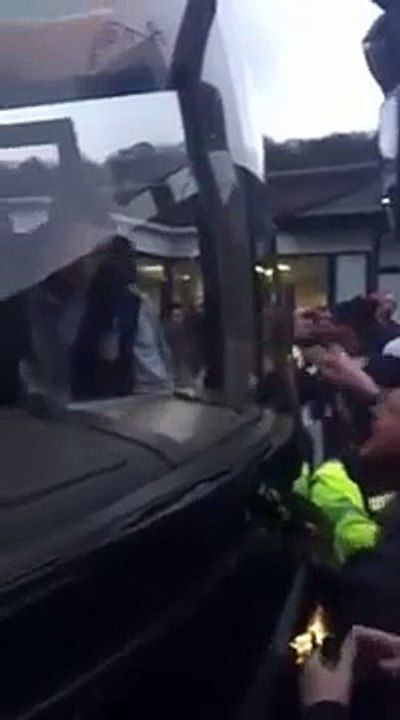 Aston Villa fans abusing the players getting back on the team coach after todays game.