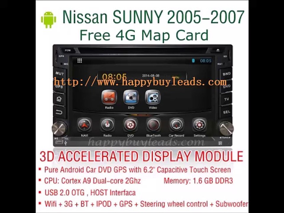 Nissan Sunny Car Audio System Android DVD GPS N...