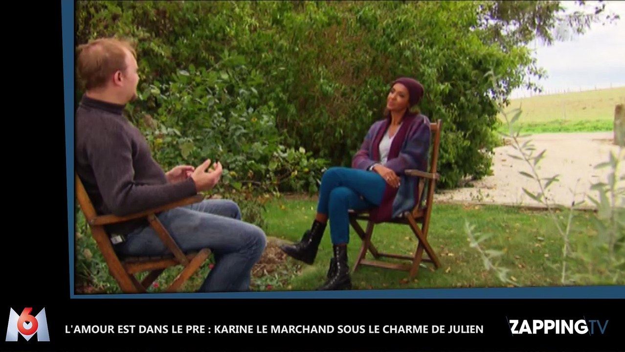L'amour est dans le pré : Karine Le Marchand sous le charme de Julien, elle le drague ! (Vidéo)