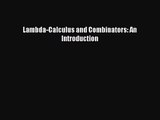 [PDF Download] Lambda-Calculus and Combinators: An Introduction [Download] Full Ebook