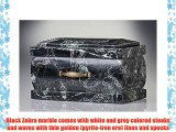 Stone Casket Black Zebra Marble Funeral Cremation Ashes Urn for Adult (118)