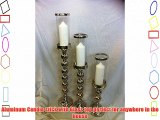 TLMWHOLSALE Polished Aluminum Silver Style Candle Stick with Glass Hurricane style on Top 70cm