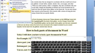 How to unlock parts of document in Word