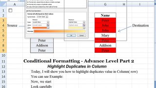 Conditional Formatting - Advance Level Part 2-Highlight Duplicates in Column