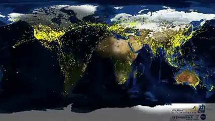 A map showing All Air Traffic in the world ll must watch