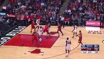 John Wall Blocks Joakim Noah's Dunk Attempt - Wizards vs Bulls - Jan 11, 2016 - NBA 2015-16 Season