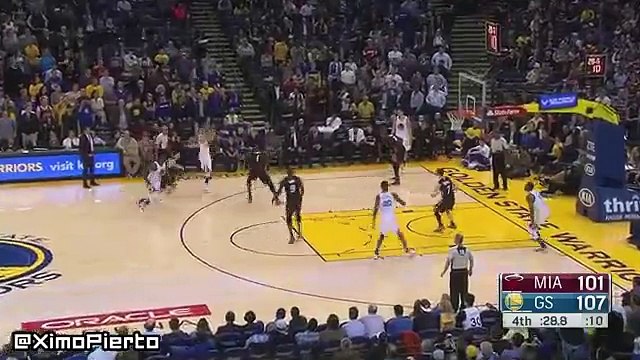 Stephen Curry Dagger 3-Pointer - Heat vs Warriors - January 11, 2016 - NBA 2015-16 Season