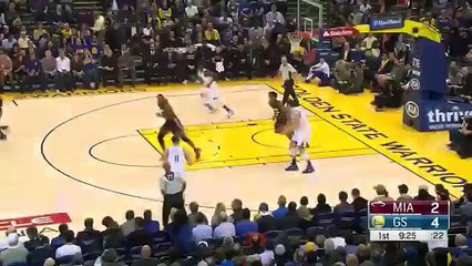 Stephen Curry Scores 11 Pts in 1st Qtr - Heat vs Warriors - January 11, 2016 - NBA 2015-16 Season