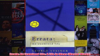 Errata An Examined Life A Life in Ideas Master Minds