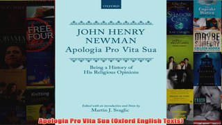 Apologia Pro Vita Sua Oxford English Texts