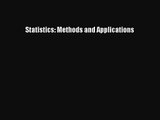 PDF Download Statistics: Methods and Applications PDF Online