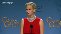 Jennifer Lawrence tells reporter off for using his phone at Golden Globes