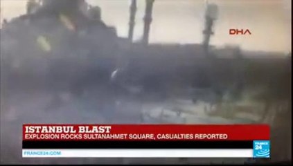 Turkey a large explosion on historic square popular with tourists