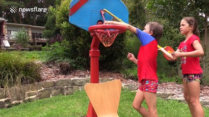 Dad cools his kids down during heatwave using clever invention