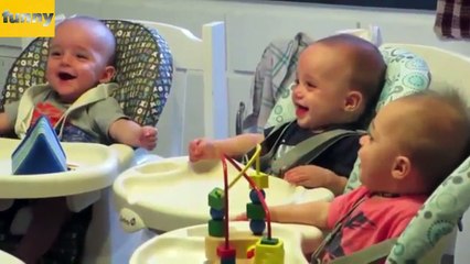 Funny Triplet Babies Laughing