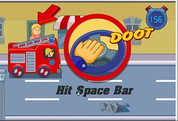 красная пожарная машинка пожарный на дороге game Fireman Sam