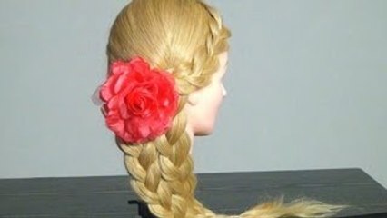 Прическа с плетением кос. Mermaid Tail Side Braid Hairstyle