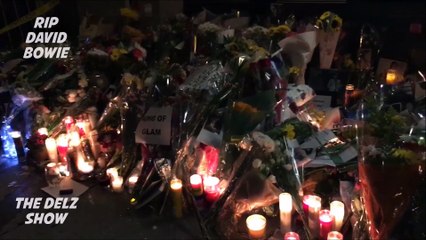 Fans pay tribute to David Bowie outside his New York City Home 1/11/16