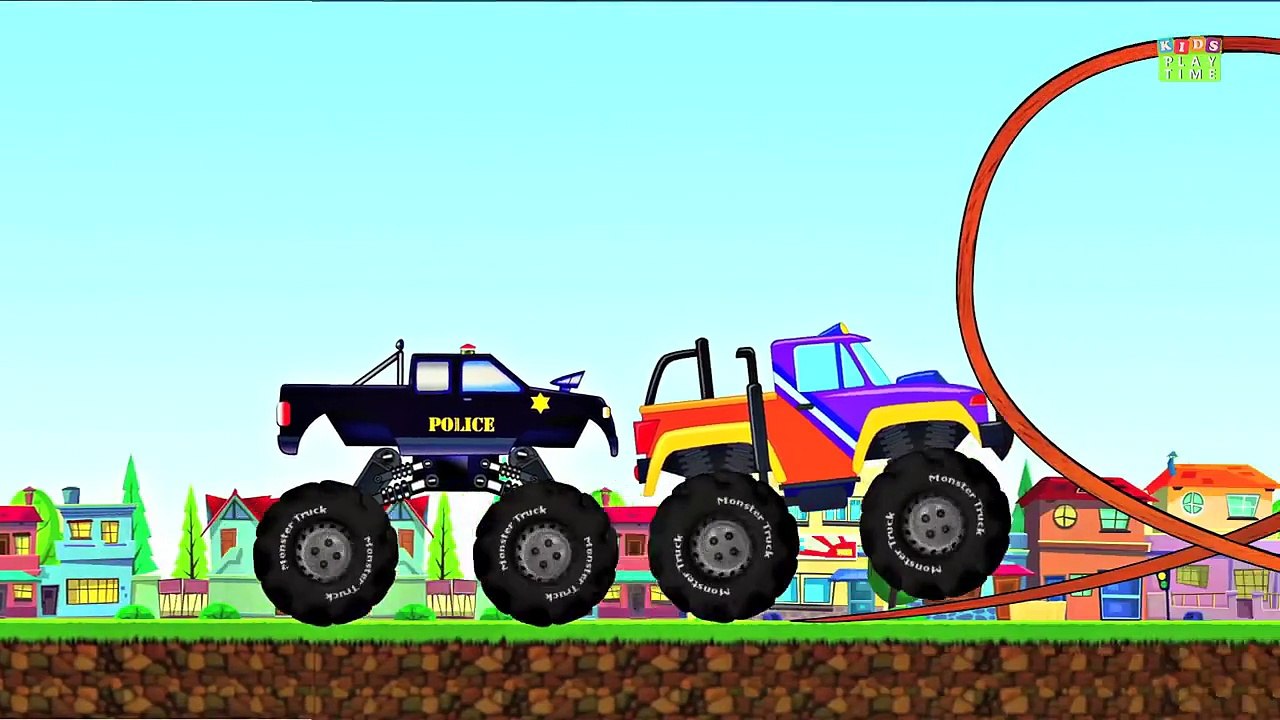 Police Monster Truck | Car Chase For Kids