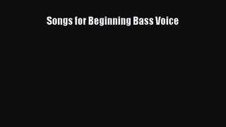 Download Songs for Beginning Bass Voice PDF Free