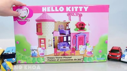 Mở hộp bộ đồ chơi ngôi nhà của búp bê mèo Hello Kitty cho các bé xem