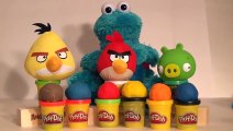Cookie Monster 25 Play Doh Surprise Eggs Kinder Toys, Angry Birds, Legos, Super Mario