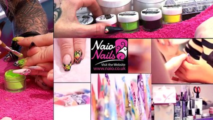 Matte on Gloss - Neon Aztec on Black Acrylic and Gel Nail Art Design Tutorial