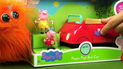 PEPPA PIGS RED CAR Toy Review Floral Dress Hulk Smash BBQ Fisher Price