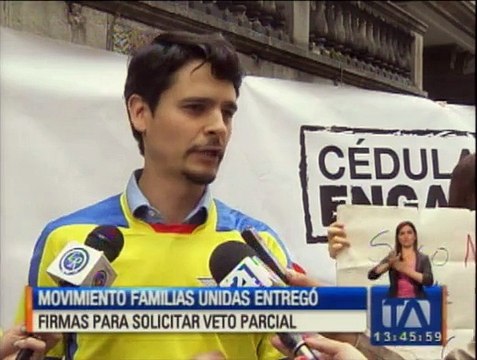 Movimiento “Familias Unidas” pide veto a la Ley de Identidad y Datos Civiles